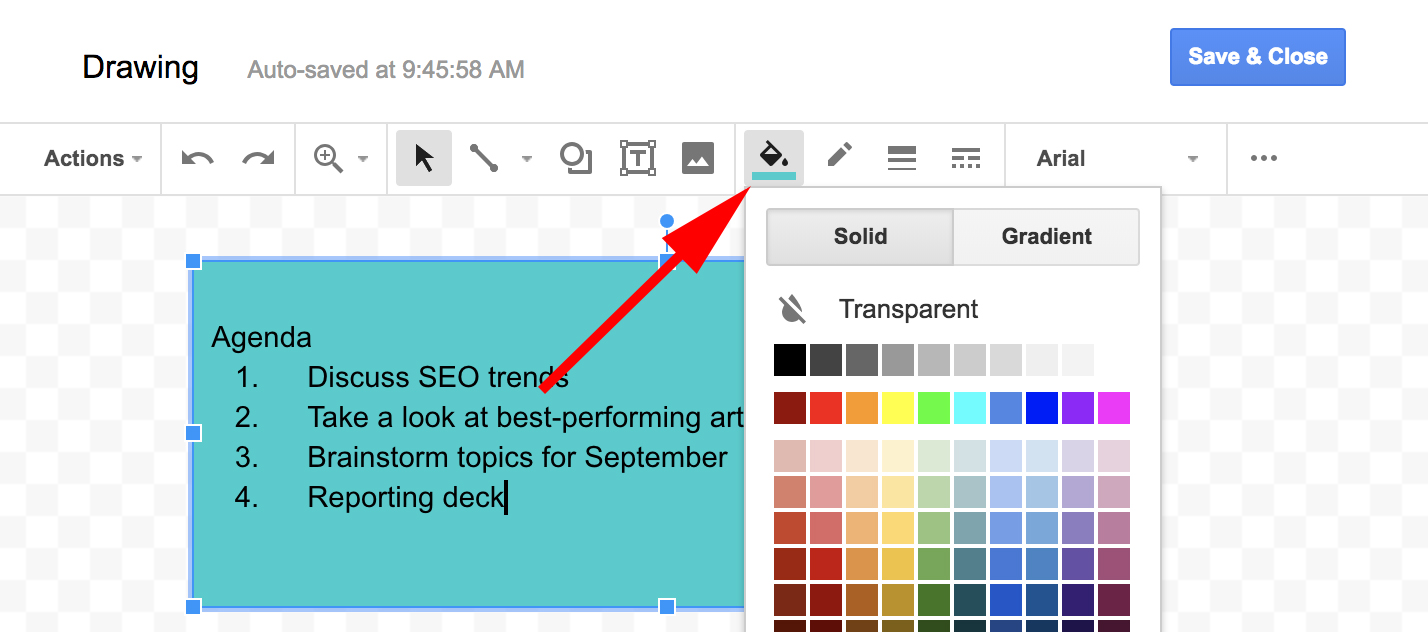 how to put a text box in a google doc